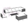 vidaXL 10 pcs conj. lounge jardim c/ almofad&otilde;es vime PE cinza-escuro