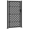 vidaXL Port&atilde;o de jardim preto 100x175 cm a&ccedil;o design em cruz