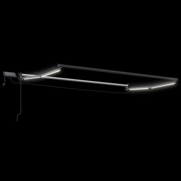 vidaXL Toldo retr&aacute;til manual com LEDs Branco 3 x 2,5 m