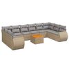 vidaXL 11 pcs conjunto sof&aacute;s de jardim c/ almofad&otilde;es vime PE bege