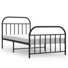 vidaXL Estrutura de cama com cabeceira e p&eacute;s 100x200 cm metal preto