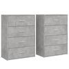 vidaXL Aparadores 2 pcs 60x31x84 cm derivados madeira cinzento cimento