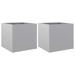 vidaXL Vasos/floreiras 2 pcs 32x30x29 cm a&ccedil;o galvanizado prateado