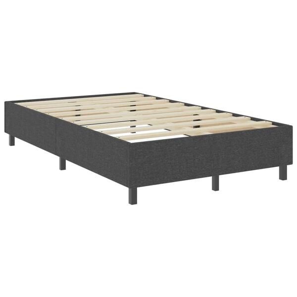 vidaXL Cama boxspring 120x200 cm tecido cinzento-escuro
