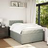 vidaXL Cama boxspring c/ colch&atilde;o 120x200 cm veludo cinzento-claro