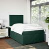 vidaXL Cama boxspring com colch&atilde;o 120x190 cm veludo verde-escuro