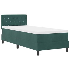 vidaXL Cama Box Spring LED com colch&atilde;o Verde Escuro 80 x 200 cm Veludo