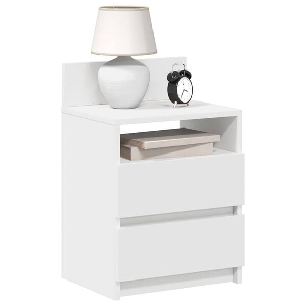 vidaXL Mesa de cabeceira com 2 gavetas 40x33x60 cm branco