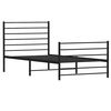 vidaXL Estrutura de cama com cabeceira e p&eacute;s 75x190 cm metal preto