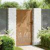 vidaXL Port&atilde;o de jardim 85x175 cm a&ccedil;o corten design erva