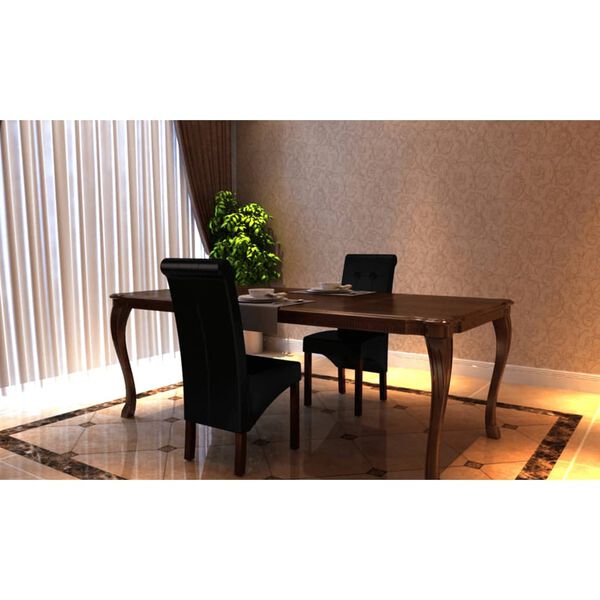 vidaXL Cadeiras de jantar 2 pcs couro artificial preto