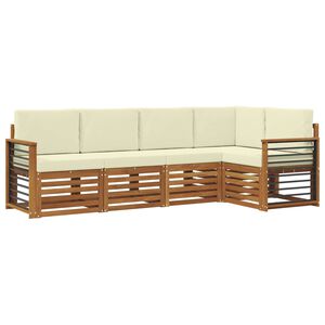 vidaXL Conjunto de Sof&aacute; Sectional com almofada 5 pcs Natural e Creme