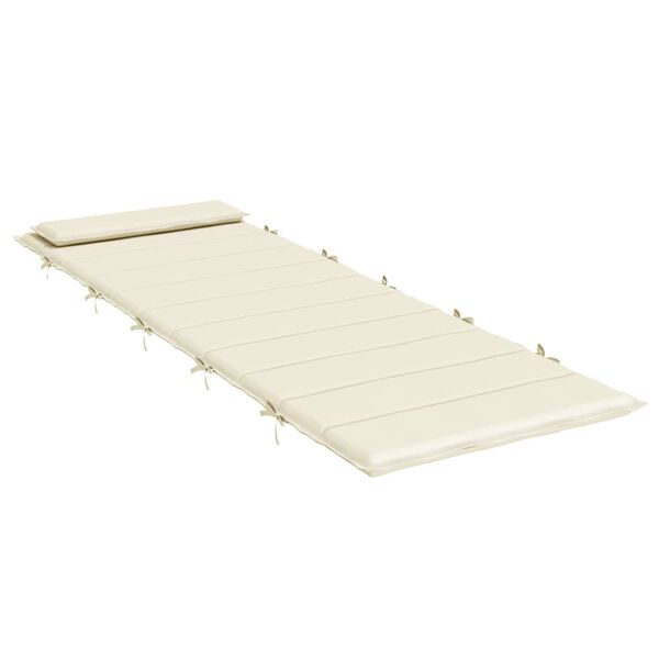 vidaXL Almofad&atilde;o p/ espregui&ccedil;adeira 180x60x4cm tecido oxford cor creme