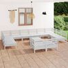 vidaXL 13 pcs conjunto lounge de jardim pinho maci&ccedil;o branco