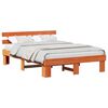 vidaXL Estrutura da Cama com cabeceira Marrom Cera 140 x 200 cm