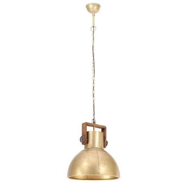 vidaXL Candeeiro suspenso industrial redondo 25 W 40 cm E27 bronze
