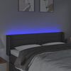 vidaXL Cabeceira cama c/ luzes LED tecido 147x16x78/88cm cinza-escuro