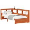 vidaXL Cama com Estante com cabeceira Madeira de Pinho S&oacute;lido