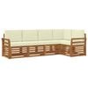 vidaXL Conjunto de Sof&aacute;s para Exterior 5 unid. Natural e Creme
