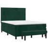 vidaXL Cama com molas/colch&atilde;o 140x190 cm veludo verde-escuro