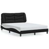 vidaXL Estrutura de cama sem colch&atilde;o Hvar 120x200 couro artif. preto/branco