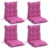 vidaXL Almofadões cadeira encosto baixo 4 pcs tecido oxford rosa