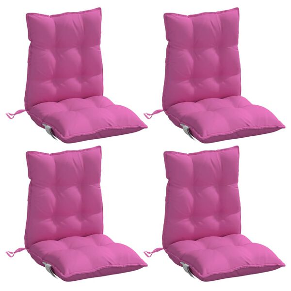 vidaXL Almofadões cadeira encosto baixo 4 pcs tecido oxford rosa
