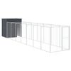 vidaXL Casota p/ c&atilde;es c/ parque 165x863x181 cm a&ccedil;o galvaniz. antracite