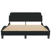 vidaXL Estrutura de cama Dover 120x200 cm tecido preto