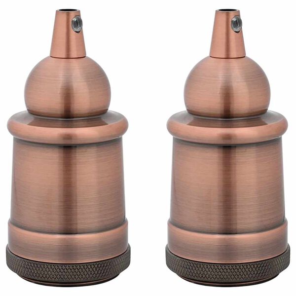 vidaXL Casquilhos de l&acirc;mpadas 2 pcs Bronze vermelho E27