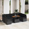 vidaXL Conjunto de Sof&aacute; de Jardim com almofada 10 pcs Preto e Marrom