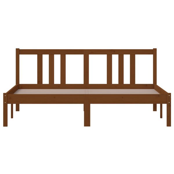 vidaXL Estrutura cama king 150x200 cm madeira maciça castanho-mel