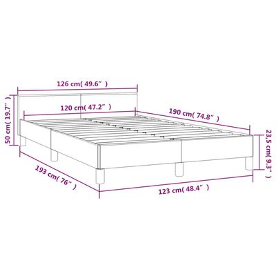 vidaXL Estrutura de cama com cabeceira 120x190 cm tecido preto