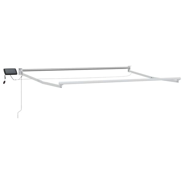 vidaXL Toldo retr&aacute;til manual com LEDs Laranja e Branco 3,5 x 2,5 m