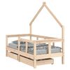 vidaXL Estrutura de cama infantil c/ gavetas 70x140 cm pinho maciço