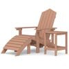 vidaXL Cadeira de jardim Adirondack c/ apoio de p&eacute;s/mesa PEAD castanho