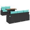 vidaXL Conjunto de Sof&aacute; de Jardim 6 unid. Preto Rattan Sint&eacute;tico