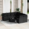 vidaXL Conjunto de Sofá de Jardim 9 pcs Preto Rattan Sintético