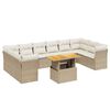 vidaXL 11 pcs conjunto sof&aacute;s de jardim c/ almofad&otilde;es vime PE bege