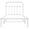 vidaXL Estrutura de cama com cabeceira 90x190 cm metal branco