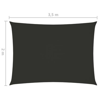 vidaXL Para-sol estilo vela tecido oxford retangular 2x3,5 m antracite
