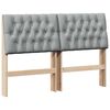vidaXL Cabeceira estofada Cinzento-claro 150 cm