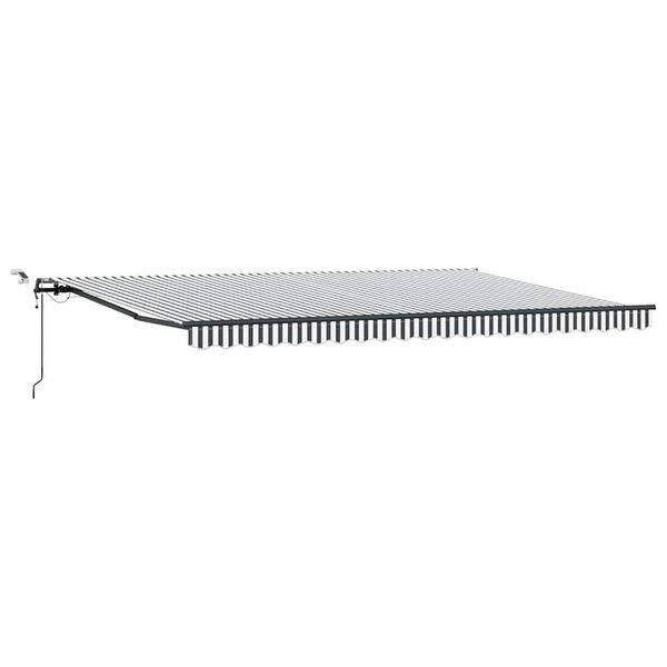 vidaXL Toldo retr&aacute;til autom&aacute;tico com LEDs 500x300 cm antracite/branco