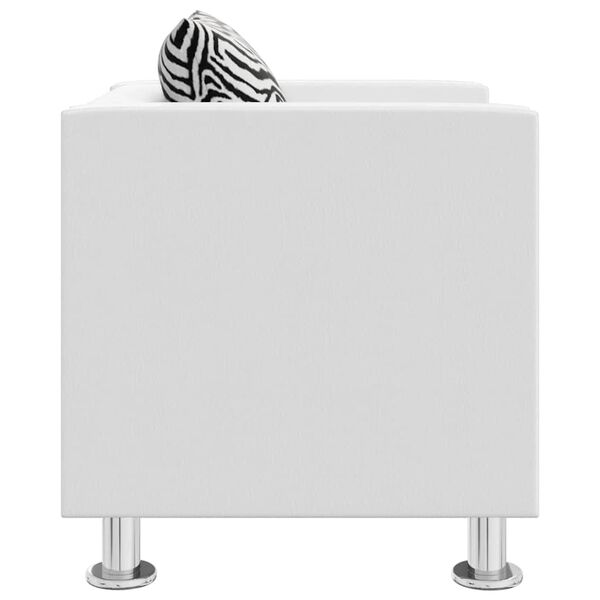 vidaXL Poltrona em couro artificial branco