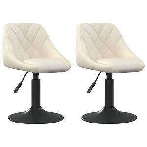 vidaXL Cadeiras de jantar girat&oacute;rias 2 pcs veludo cor creme