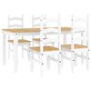 vidaXL 5 pcs conjunto de jantar PANAMA madeira pinho maci&ccedil;a branco