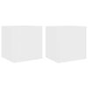 vidaXL M&oacute;veis de parede p/ TV com luzes LED 2 pcs 40,5x35x40 cm branco