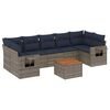 vidaXL Conjunto de sof&aacute; de jardim com 8 pe&ccedil;as e almofadas em rattan sint&eacute;tico cinza
