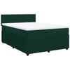 vidaXL Cama com molas/colch&atilde;o 140x190 cm veludo verde-escuro