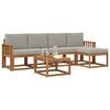vidaXL Conjunto de Sof&aacute;s para Exterior 6 pcs Cinza Natural e Claro
